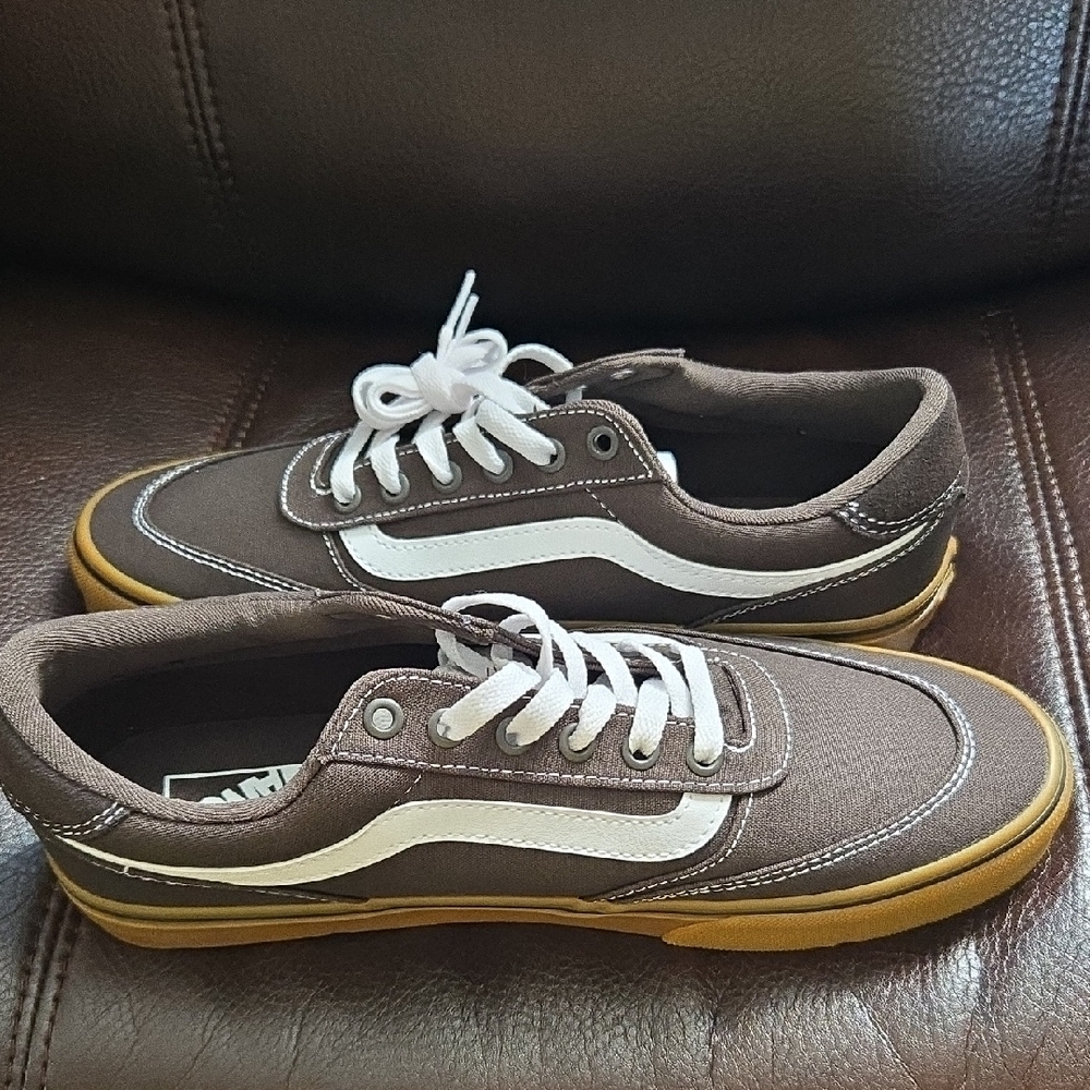 Vans Brown and White Skate Sneakers - Picture 4 of 9